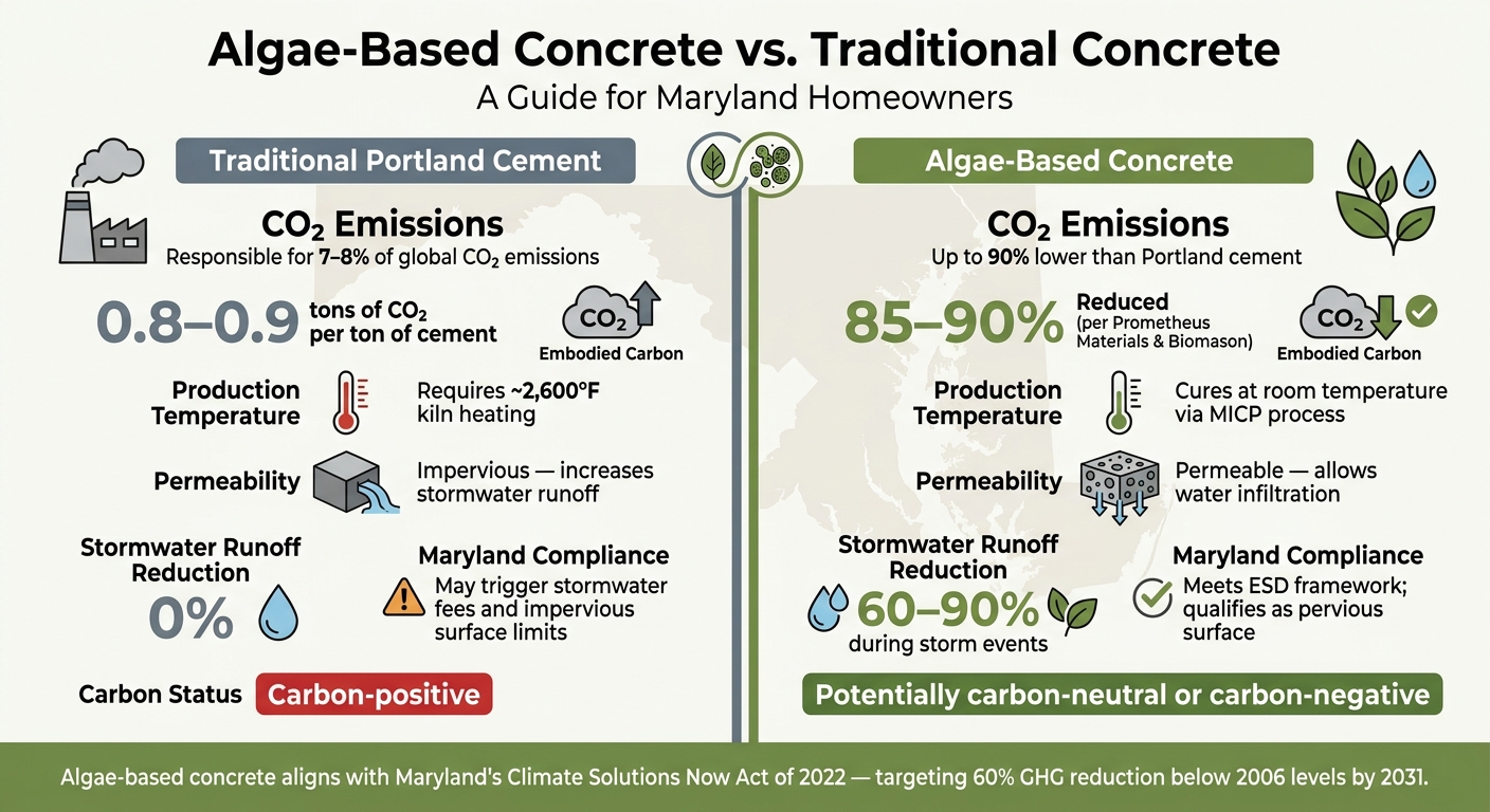 Algae-Based Concrete vs. Traditional Concrete: Key Differences for Maryland Homeowners