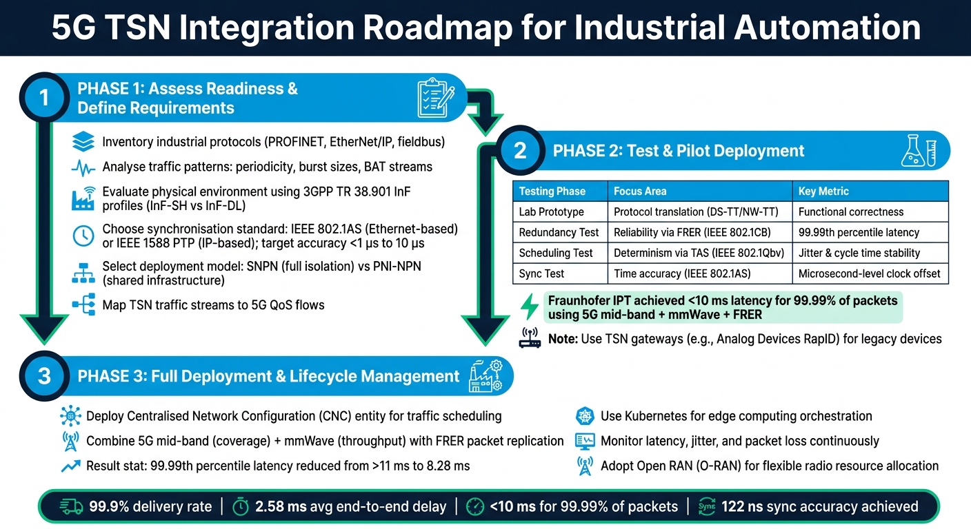 5G TSN Integration Roadmap for Industrial Automation