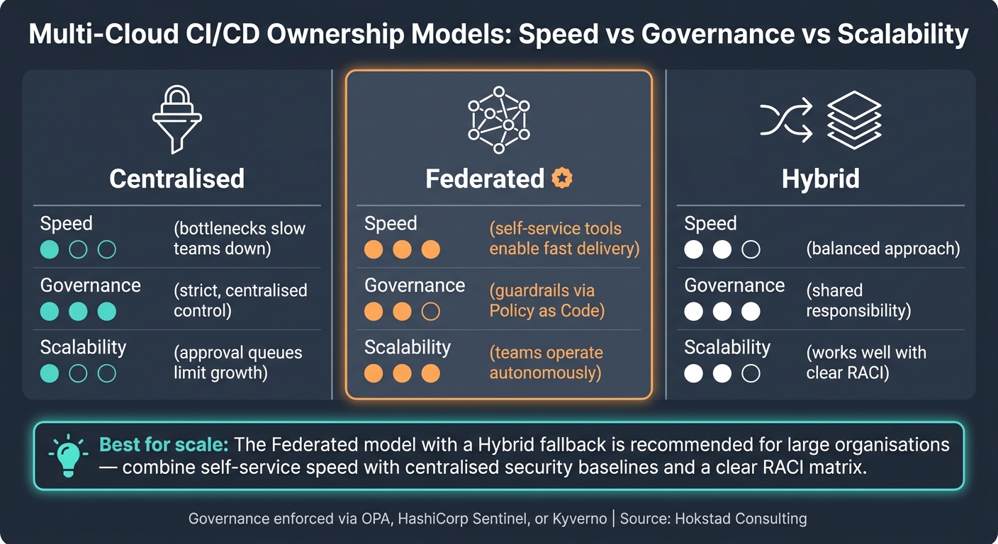 Multi-Cloud CI/CD Ownership Models: Speed vs Governance vs Scalability