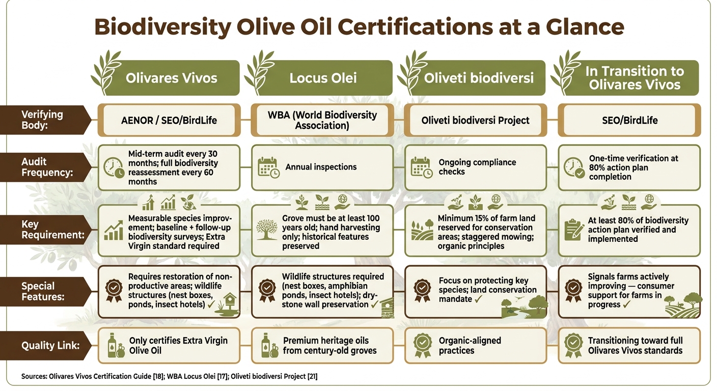 Biodiversity Olive Oil Labels Compared: Olivares Vivos vs Locus Olei vs Oliveti biodiversi