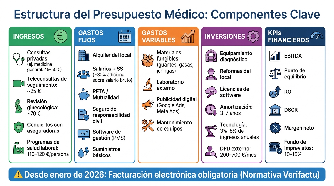 Estructura del Presupuesto Médico: Costes, Ingresos y KPIs Clave