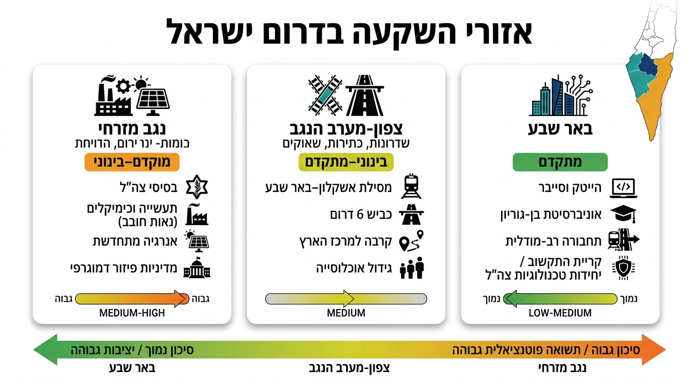 אזורי השקעה בדרום ישראל: השוואה מקיפה