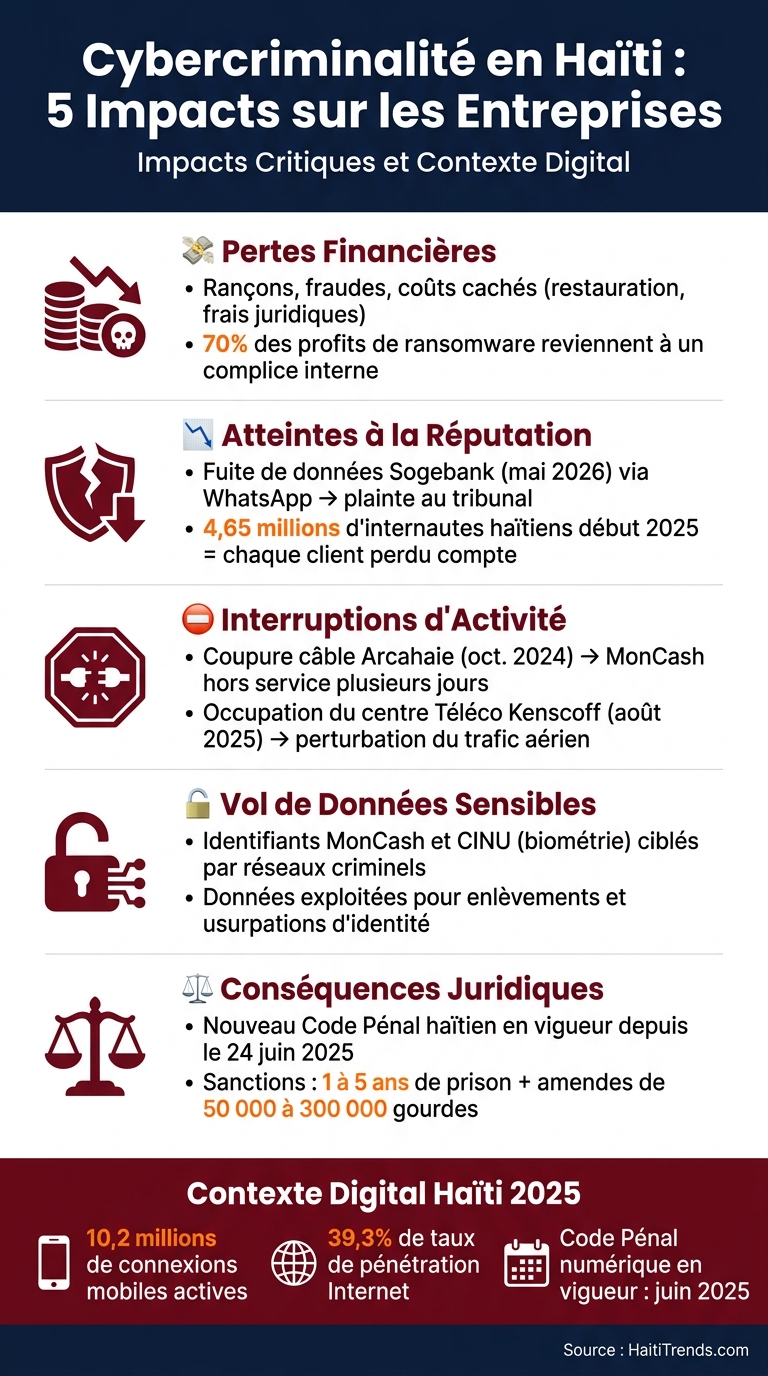 Cybercriminalité en Haïti : 5 Impacts Clés sur les Entreprises