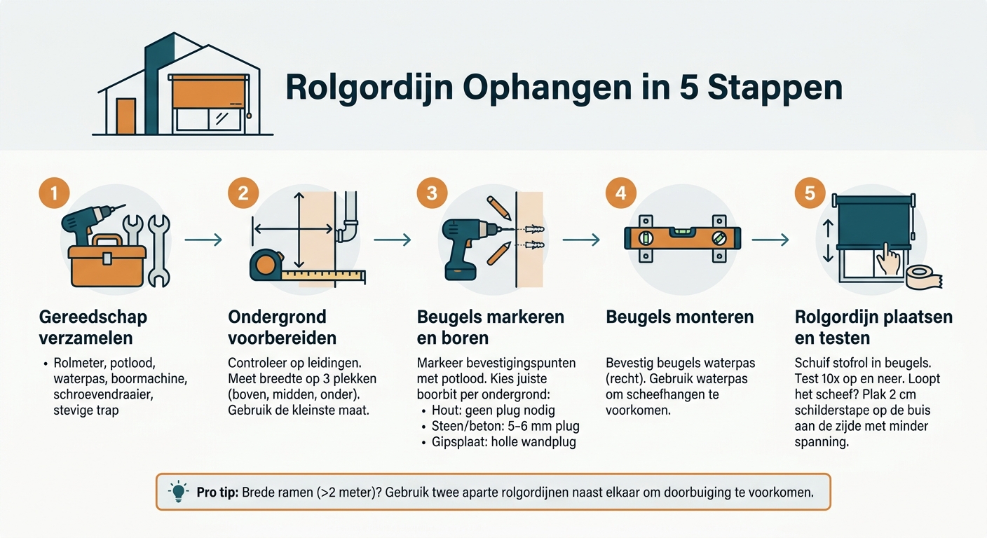 Rolgordijn Ophangen in 5 Stappen: Van Opmeten tot Monteren