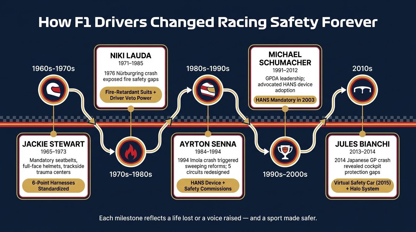 F1 Drivers Who Changed Safety: A Timeline of Impact
