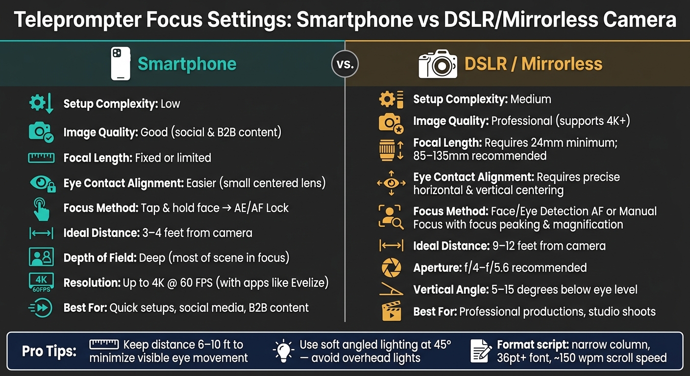 Smartphone vs DSLR/Mirrorless Camera Settings for Teleprompter Videos