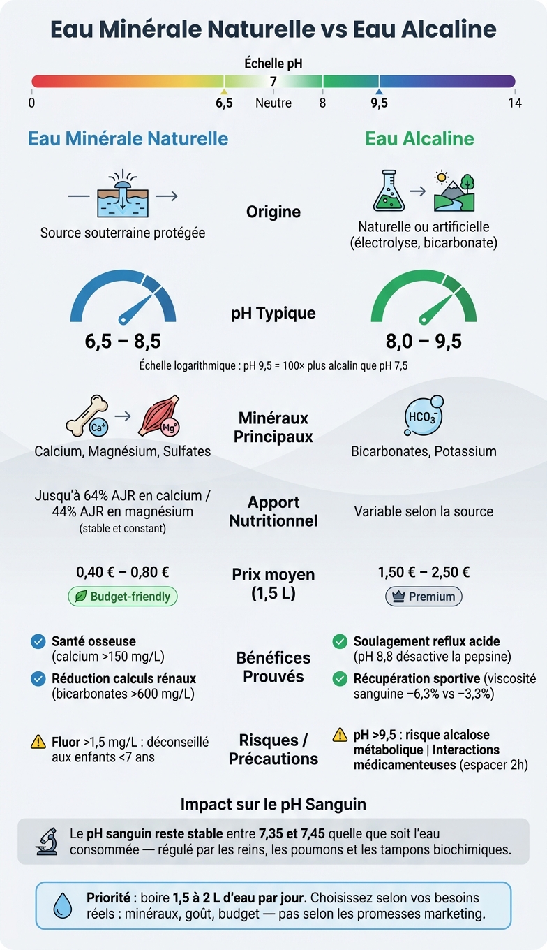 Eau Minérale vs Eau Alcaline : Comparaison Complète