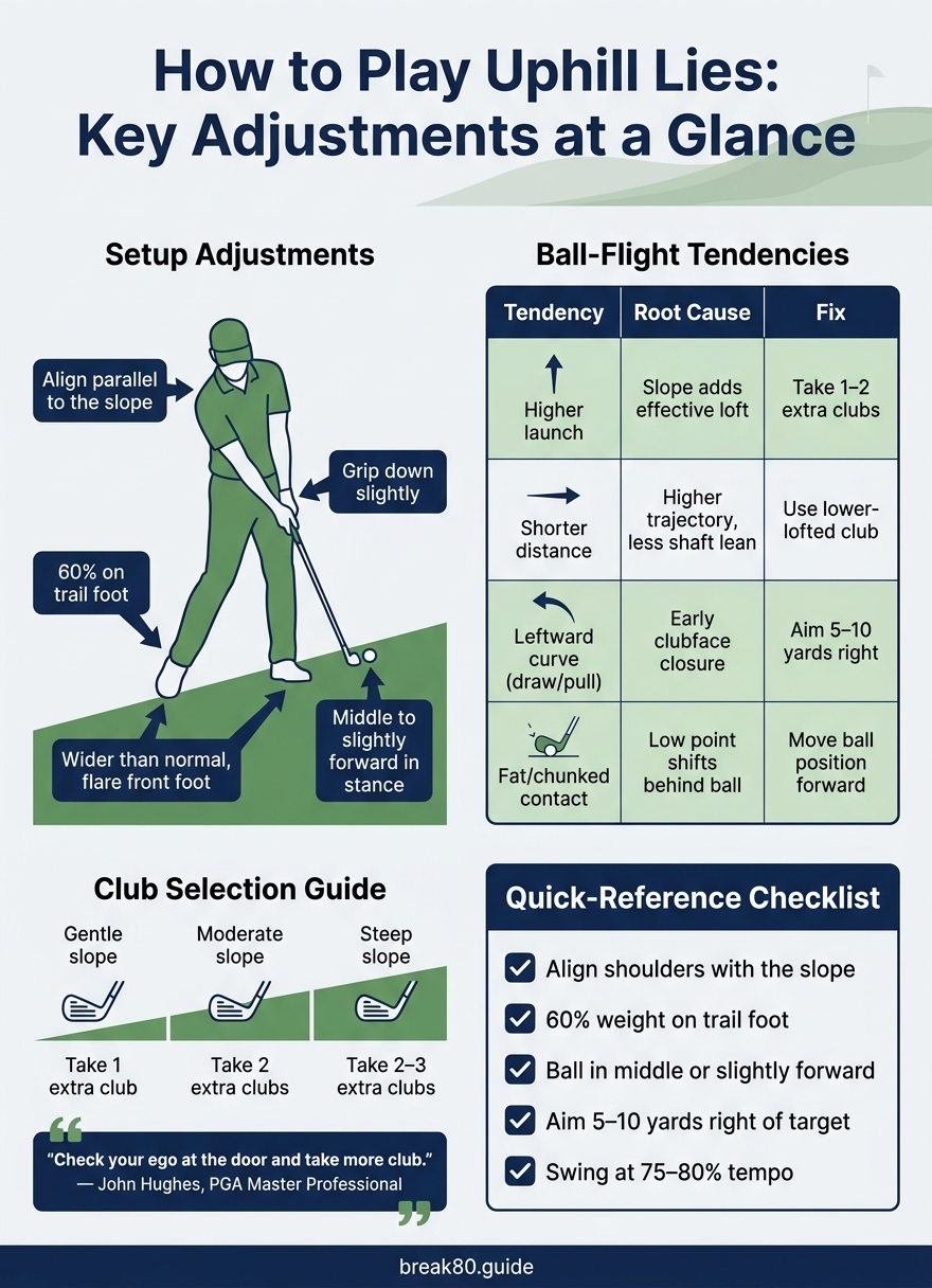 Uphill Lie Adjustments: Complete Setup & Shot Guide