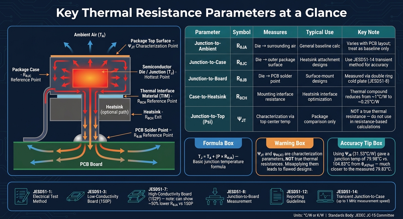 Thermal Resistance Parameters Compared: Symbols, Reference Points & Use Cases
