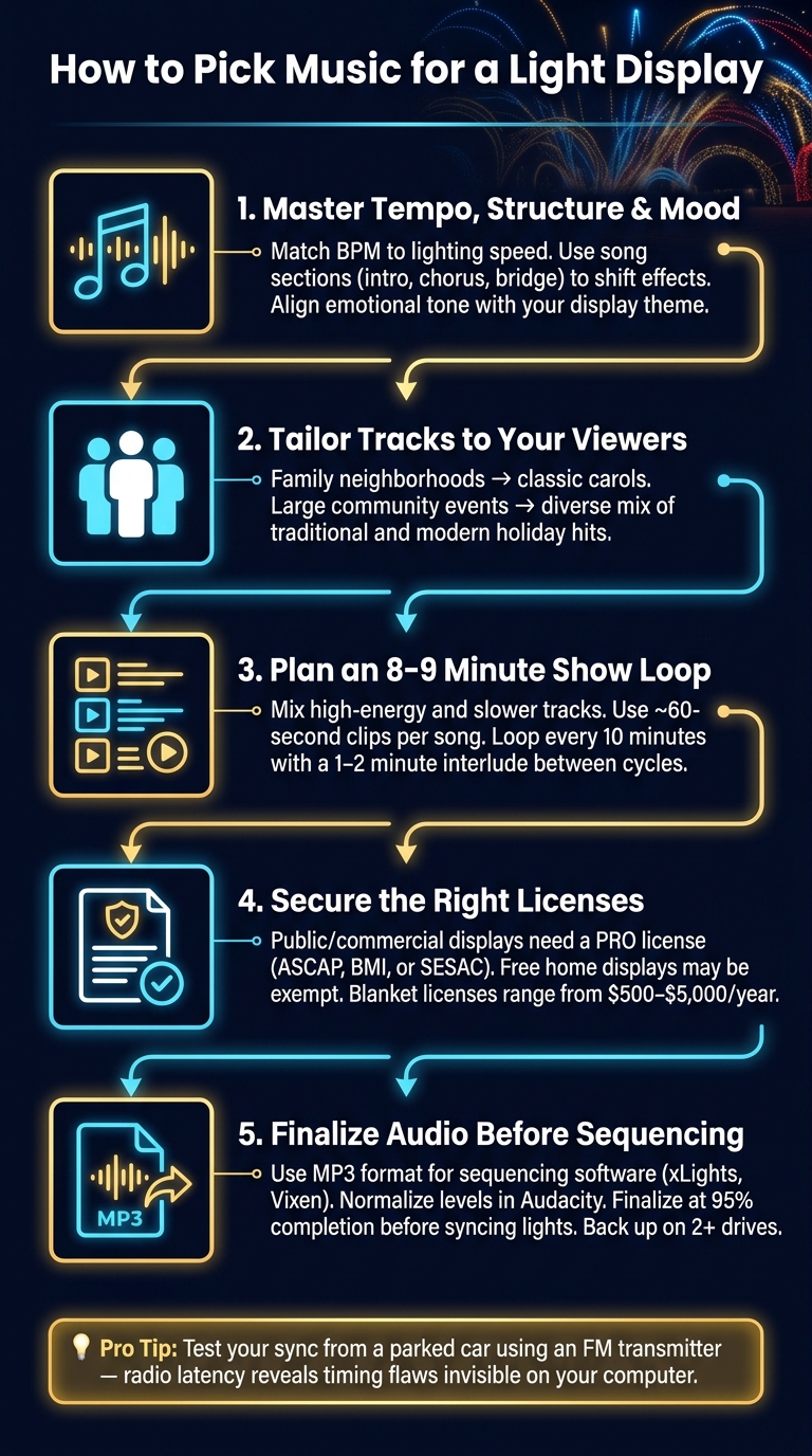 How to Pick Music for a Light Display: Step-by-Step Guide