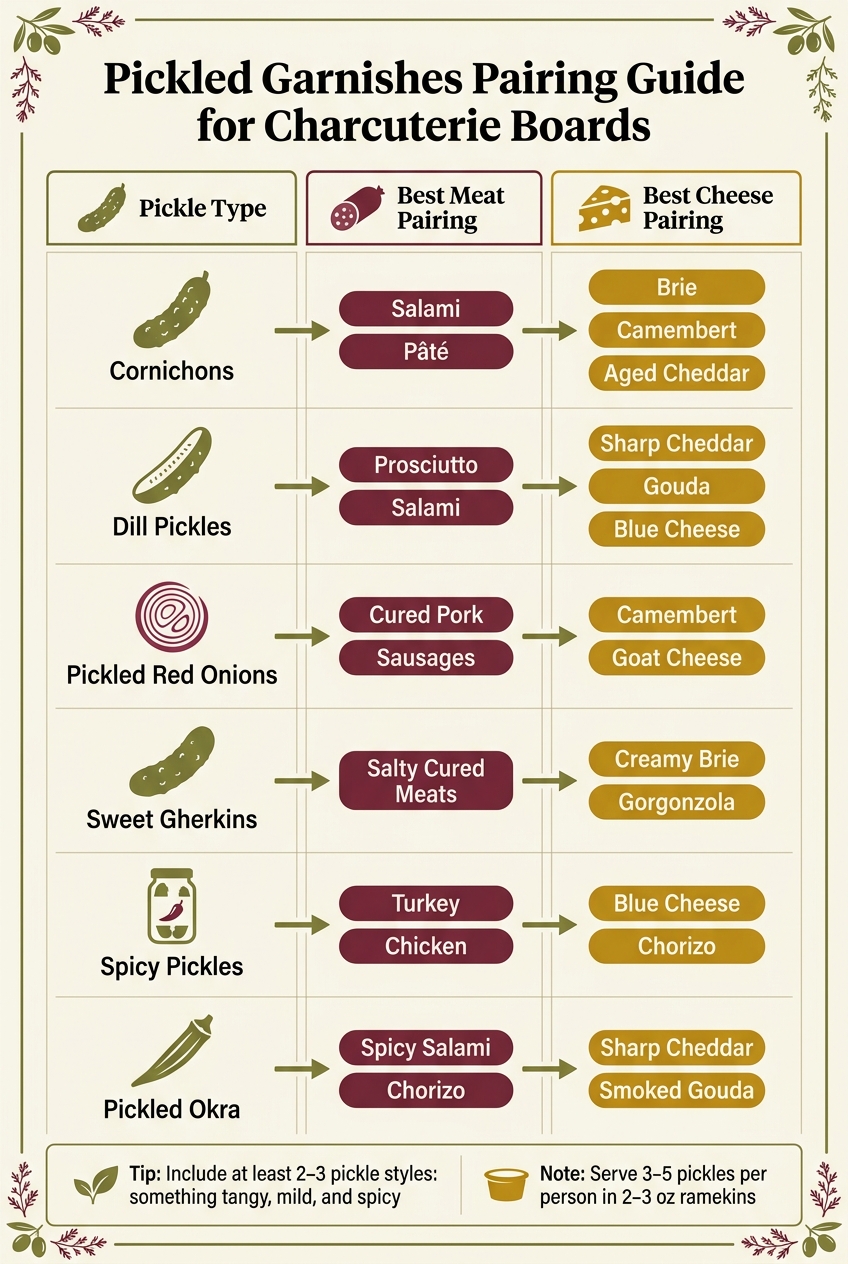 Pickled Garnishes Pairing Guide for Charcuterie Boards