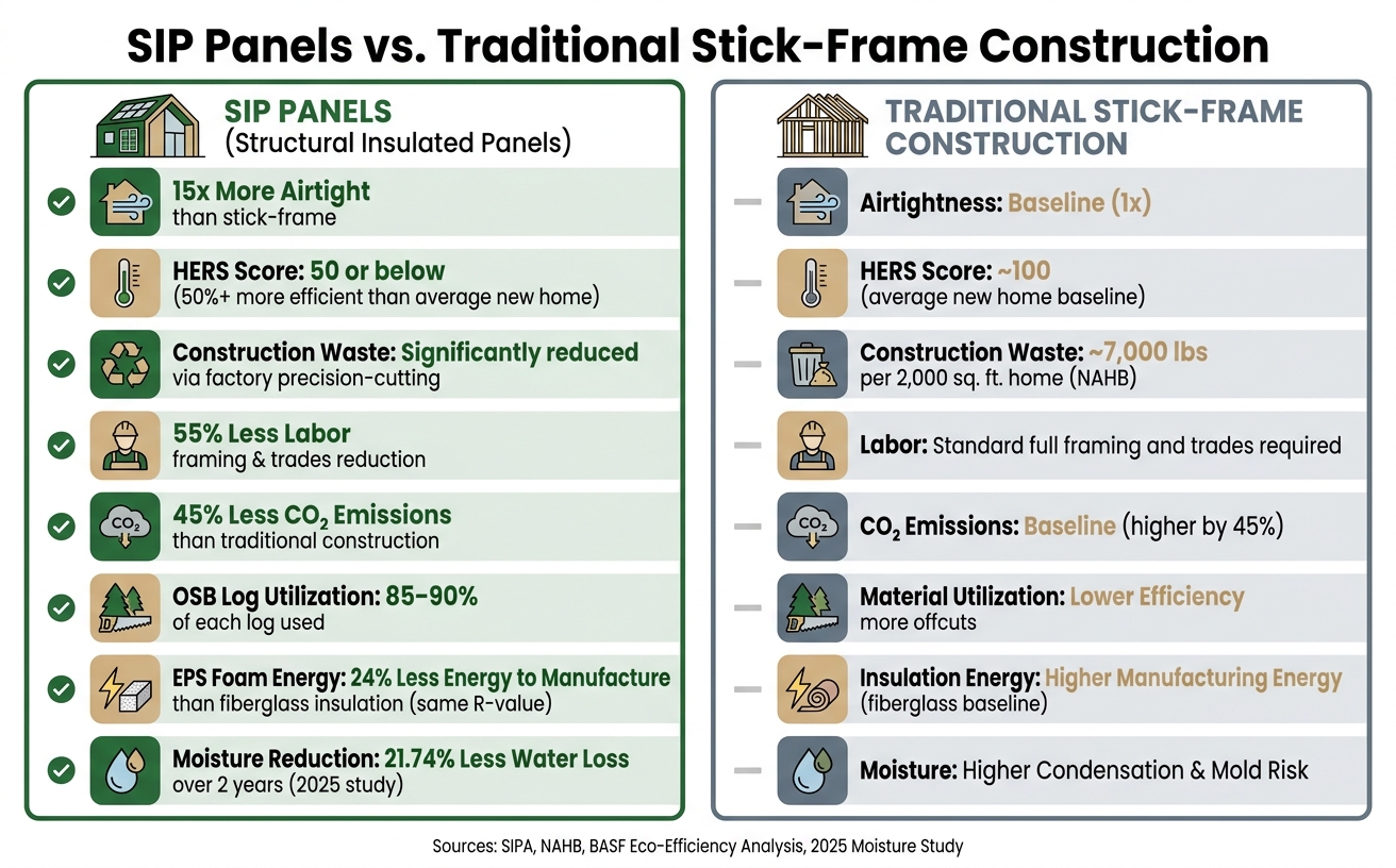 SIP Panels vs. Traditional Stick-Frame Construction: Key Stats