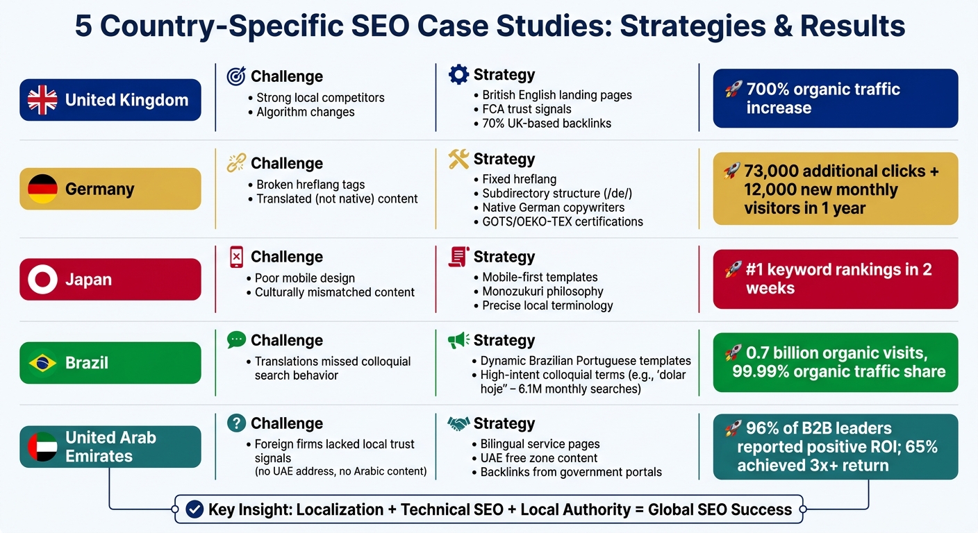 5 Country-Specific SEO Case Studies: Strategies & Results