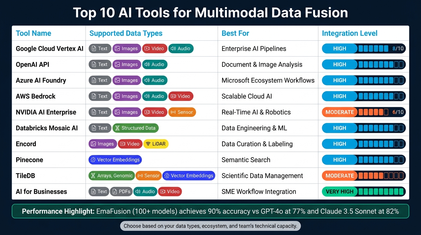 Top 10 AI Tools for Multimodal Data Fusion: Side-by-Side Comparison