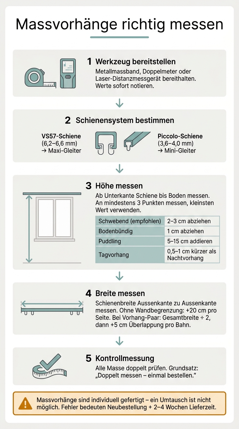 Massvorhänge messen: Schritt-für-Schritt-Anleitung