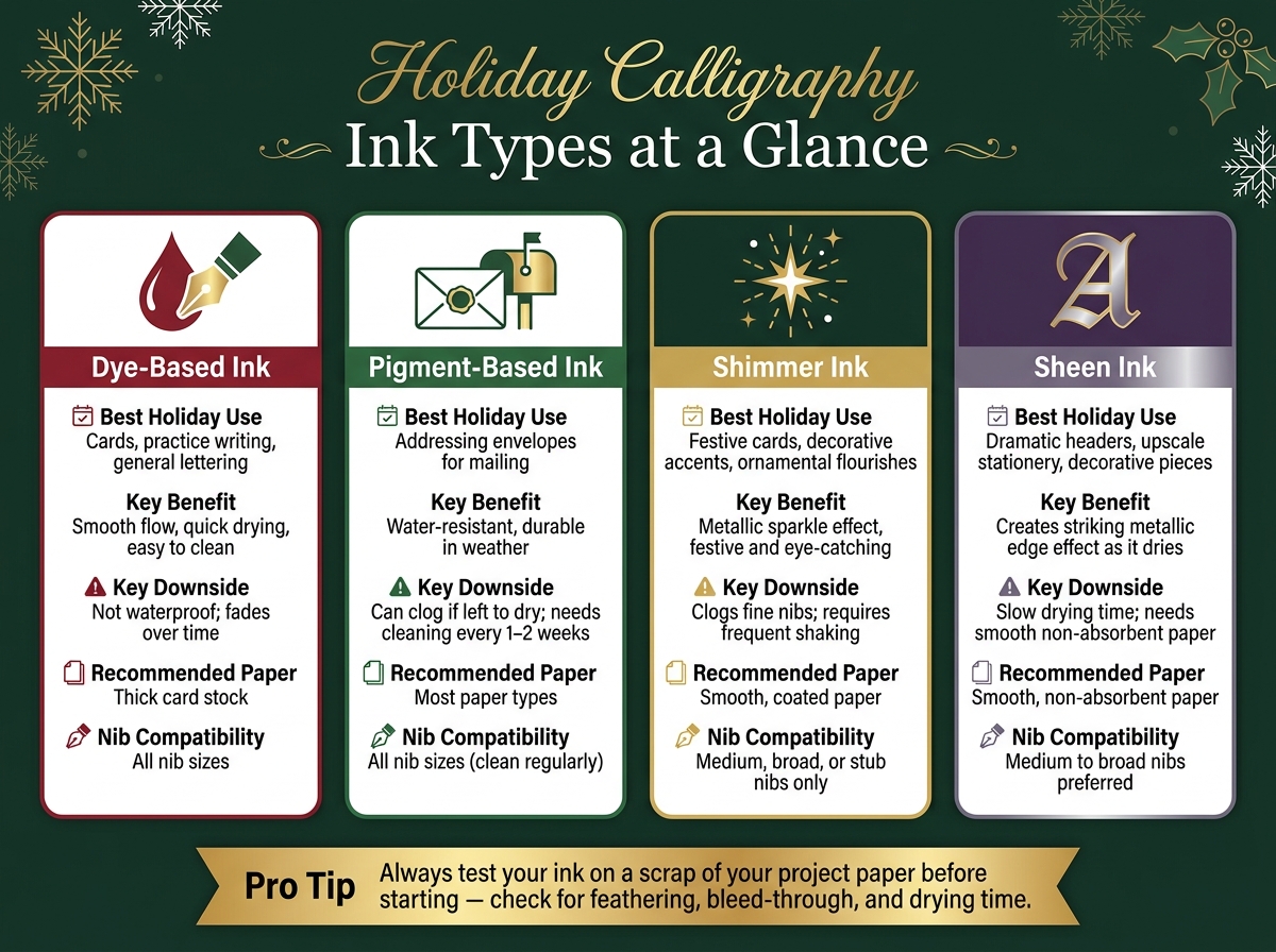 Holiday Calligraphy Ink Types: A Complete Comparison Guide