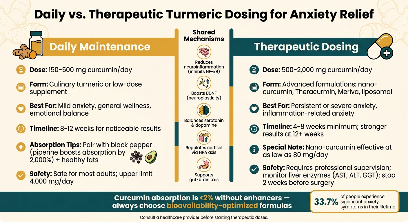 Daily vs. Therapeutic Turmeric Dosing for Anxiety Relief