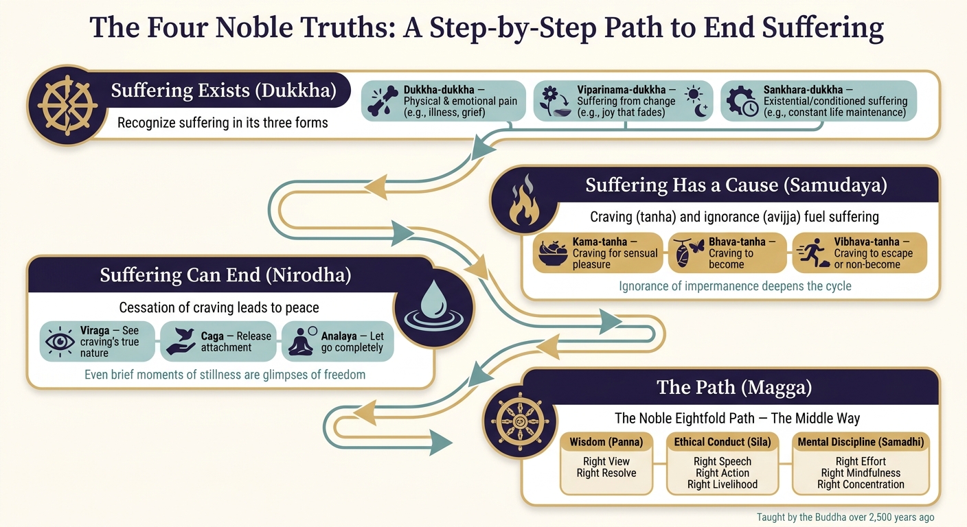 The Four Noble Truths: A Step-by-Step Path to End Suffering