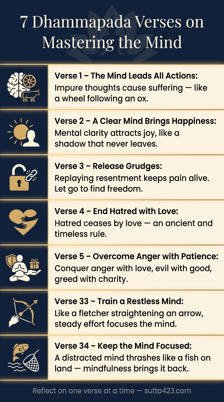 7 Dhammapada Verses on Mastering the Mind