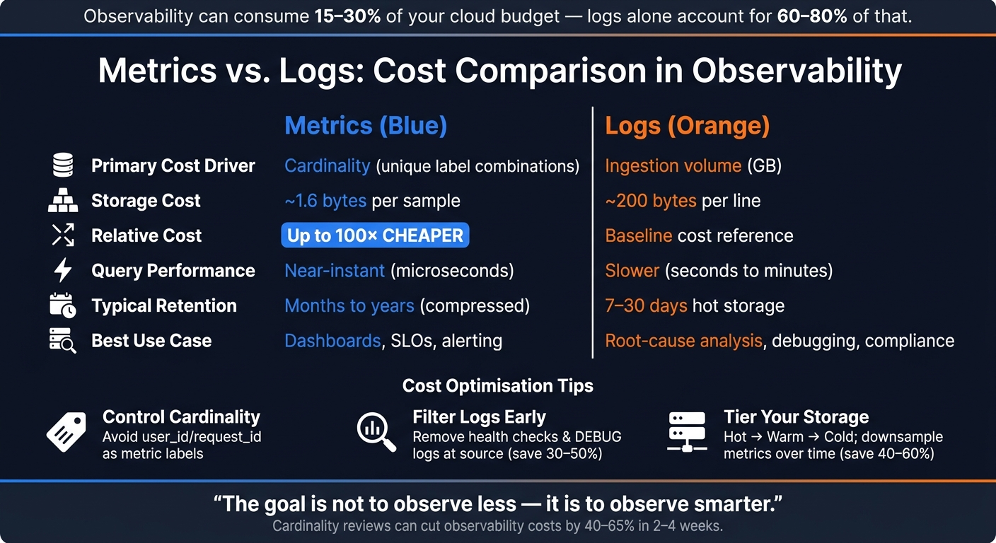 Metrics vs. Logs: Cost Comparison in Observability