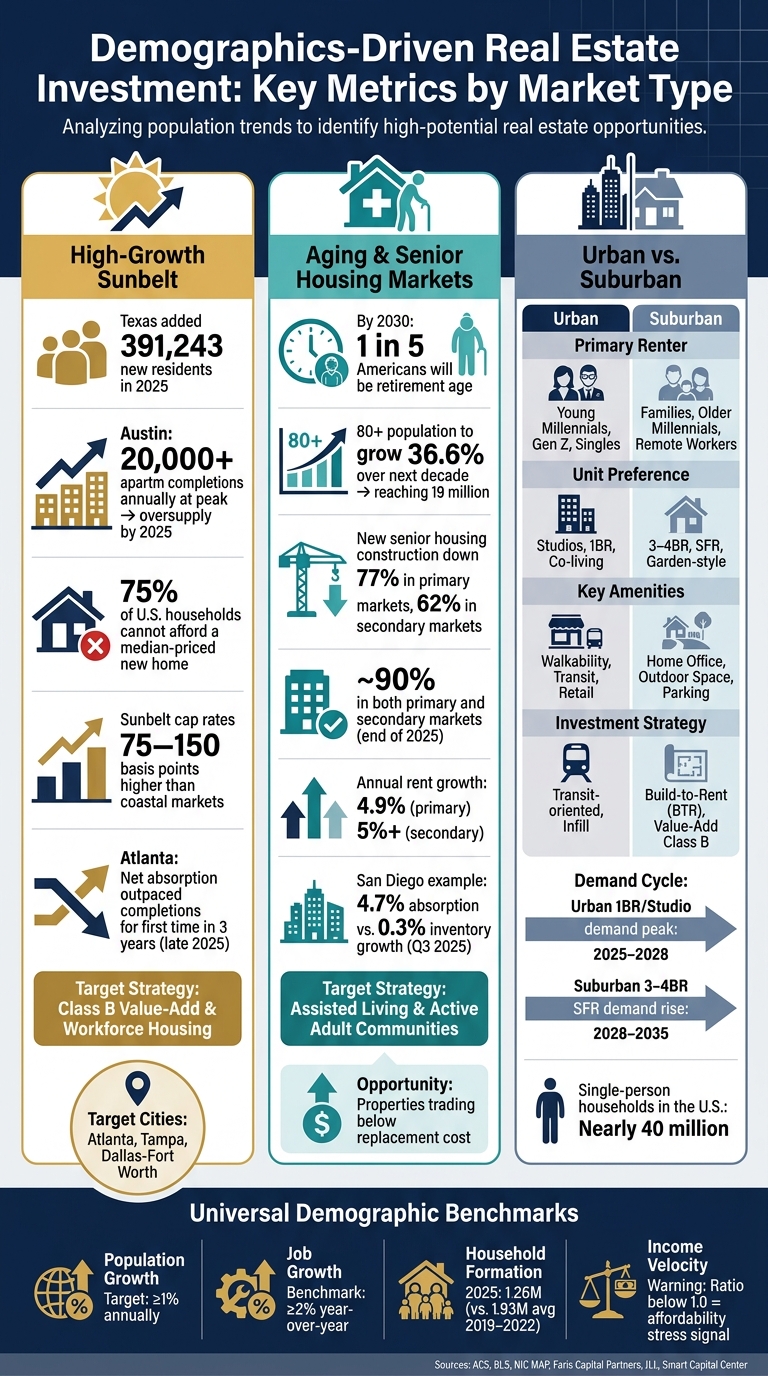 Demographics-Driven Real Estate: Key Metrics & Investment Strategies by Market Type