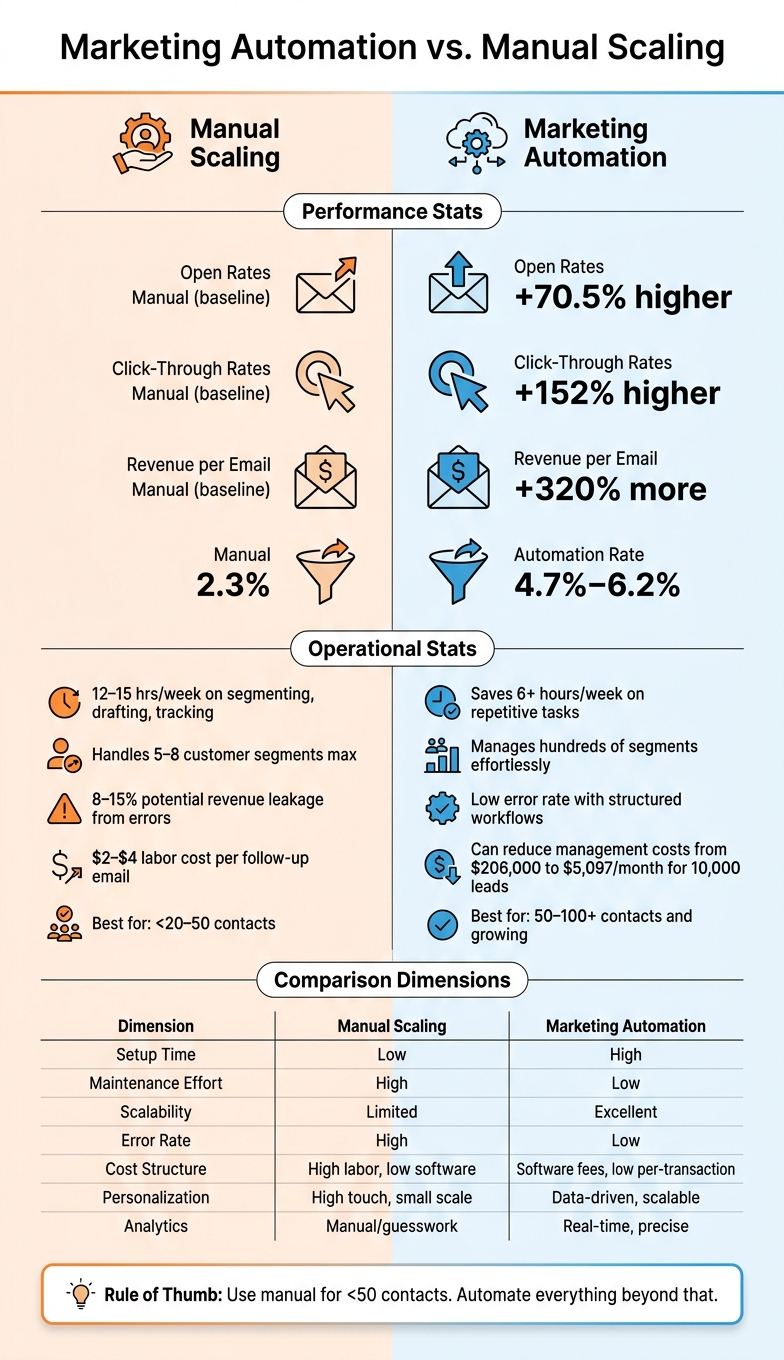 Marketing Automation vs. Manual Scaling: Key Stats & Differences