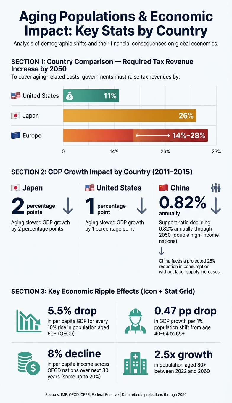 Aging Populations & Economic Impact: Key Stats by Country (2025–2050)