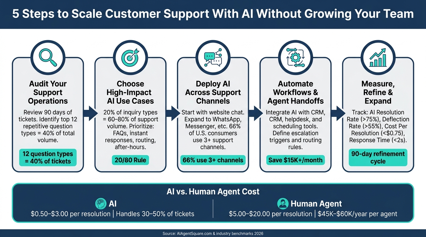 5 Steps to Scale Customer Support With AI (Without Hiring More Agents)