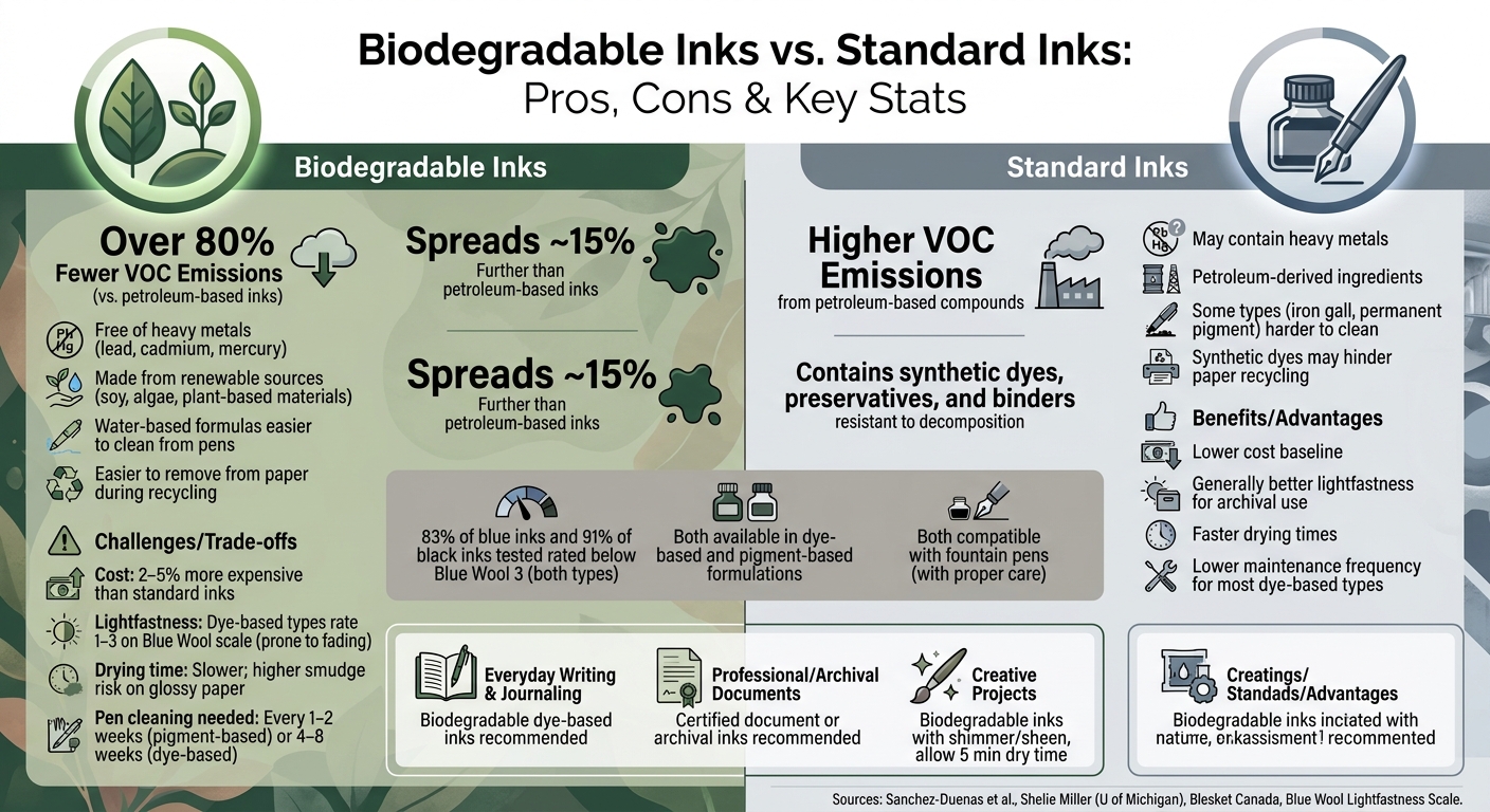 Biodegradable Inks vs. Standard Inks: Pros, Cons & Key Stats