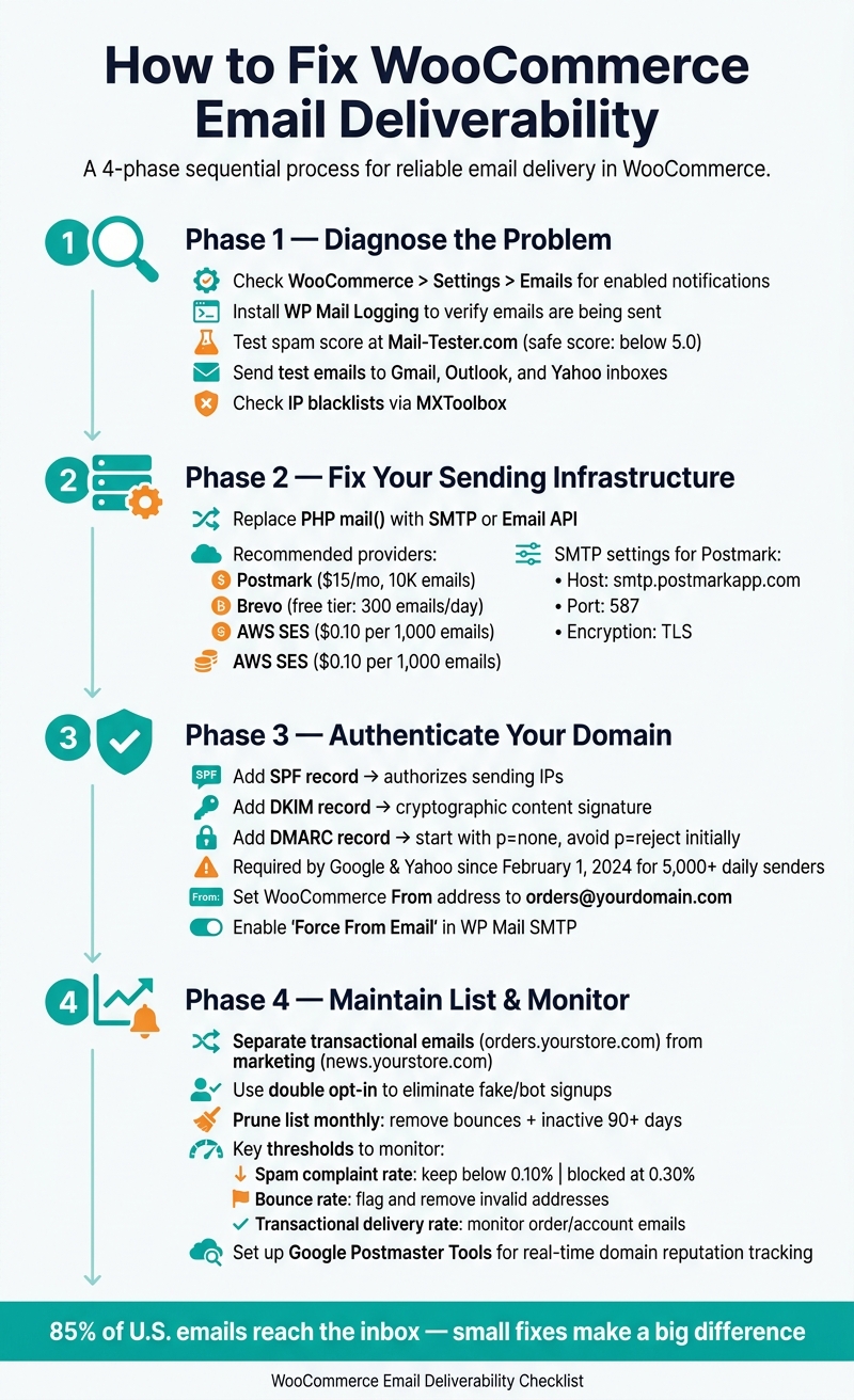WooCommerce Email Deliverability Fix: Step-by-Step Setup Guide