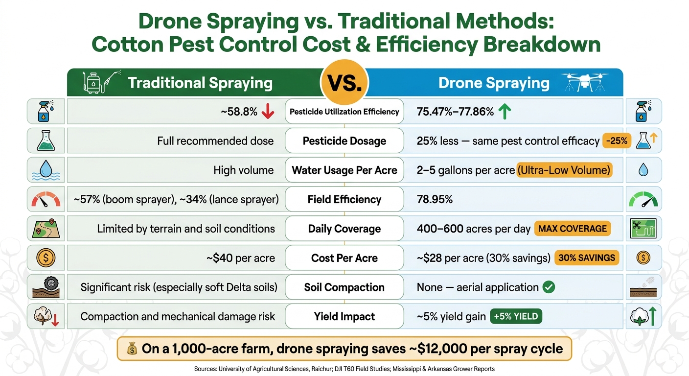 Drone Spraying vs. Traditional Methods: Cotton Pest Control Cost & Efficiency Breakdown