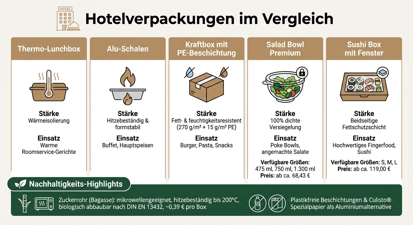 Hotelverpackungen im Vergleich: Typen, Eigenschaften & Einsatzbereiche