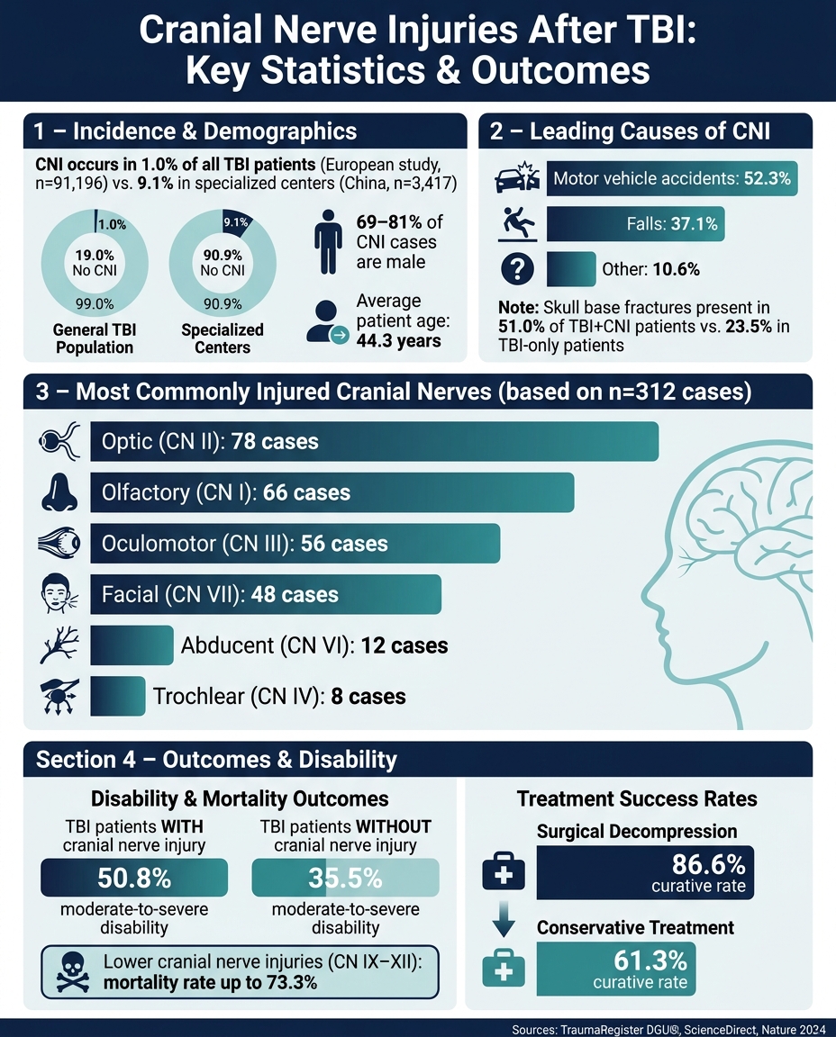 Cranial Nerve Injuries After TBI: Key Statistics & Outcomes