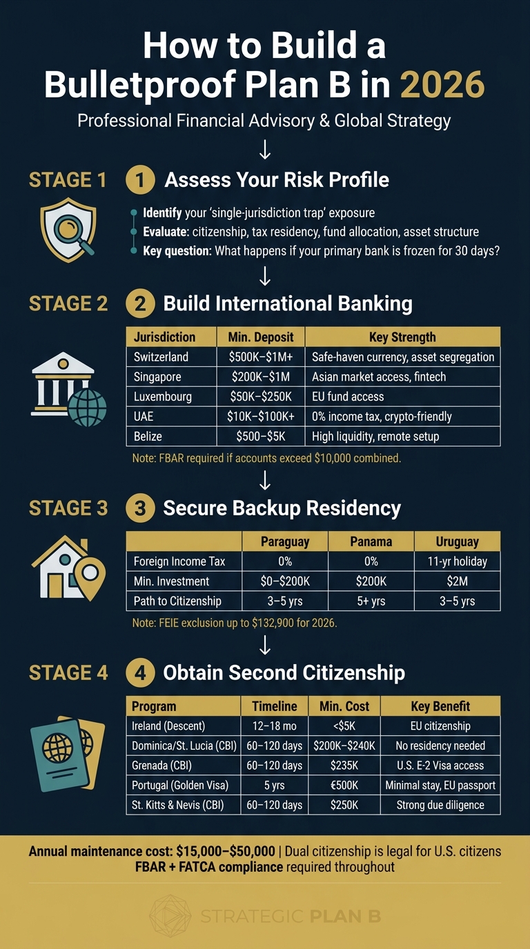 How to Build a Bulletproof Plan B: Banking, Residency & Citizenship in 2026