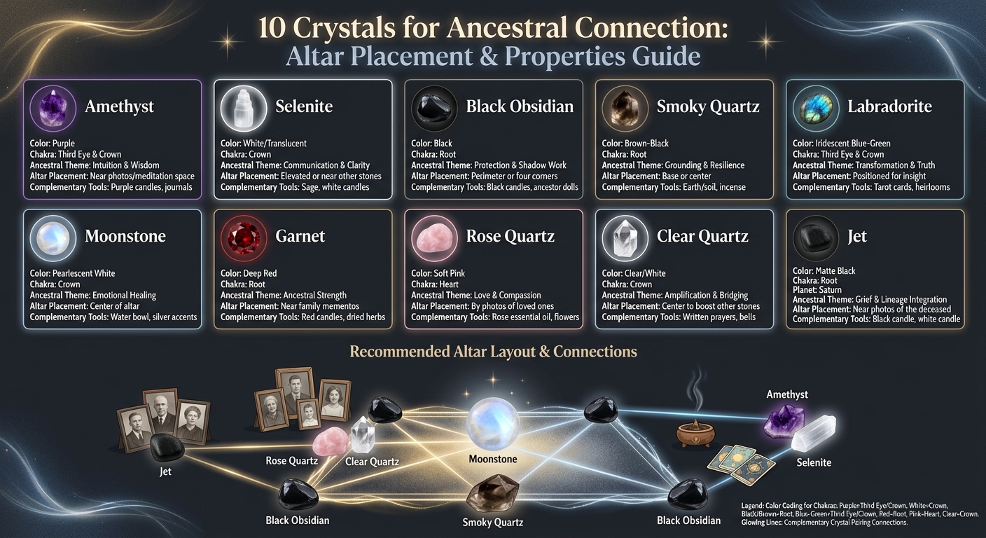 10 Crystals for Ancestral Connection: Properties & Uses at a Glance