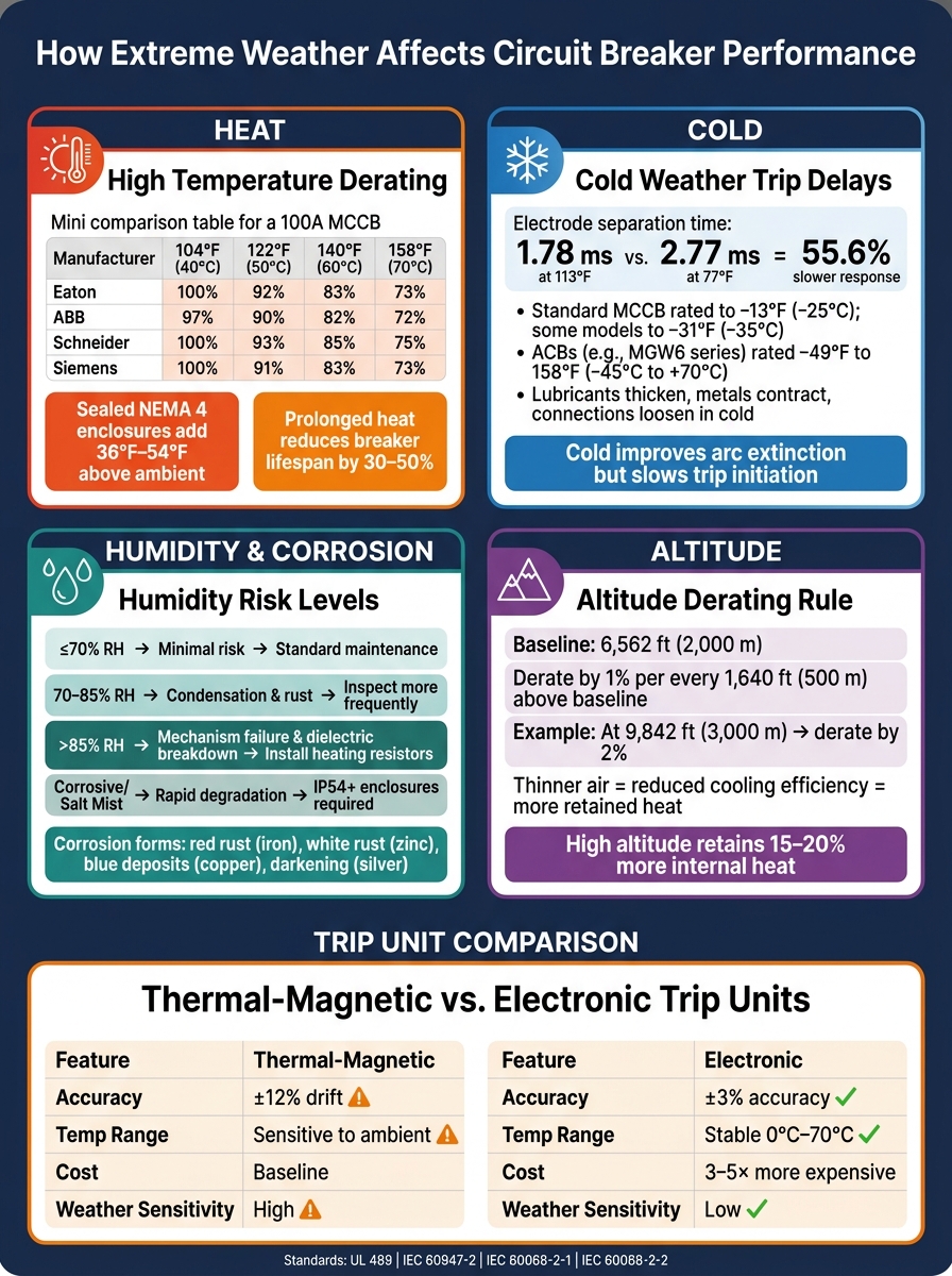 Circuit Breaker Performance by Temperature & Environment: Key Derating Facts