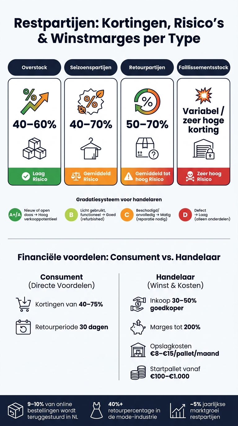 Restpartijen: Kortingen, Risico's & Winstmarges per Type