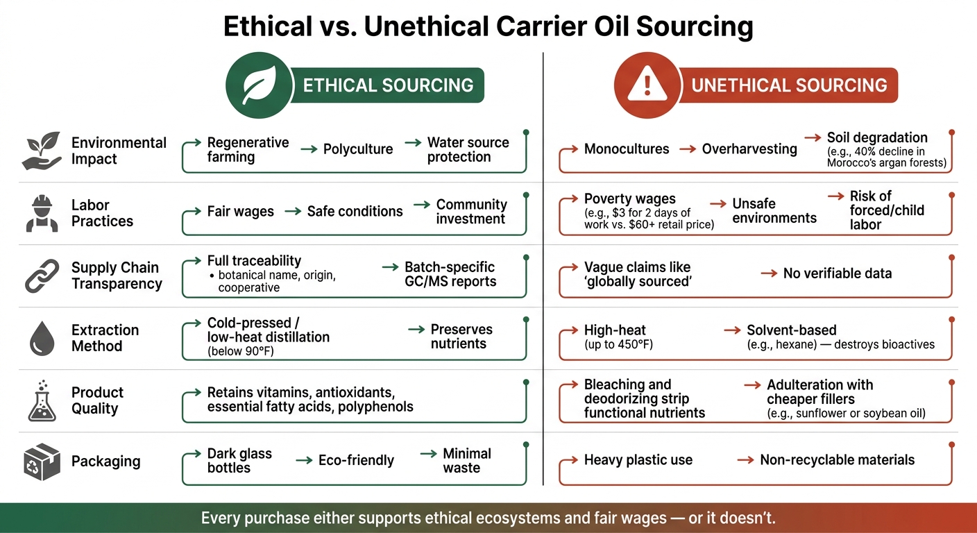 Ethical vs. Unethical Carrier Oil Sourcing: Key Differences