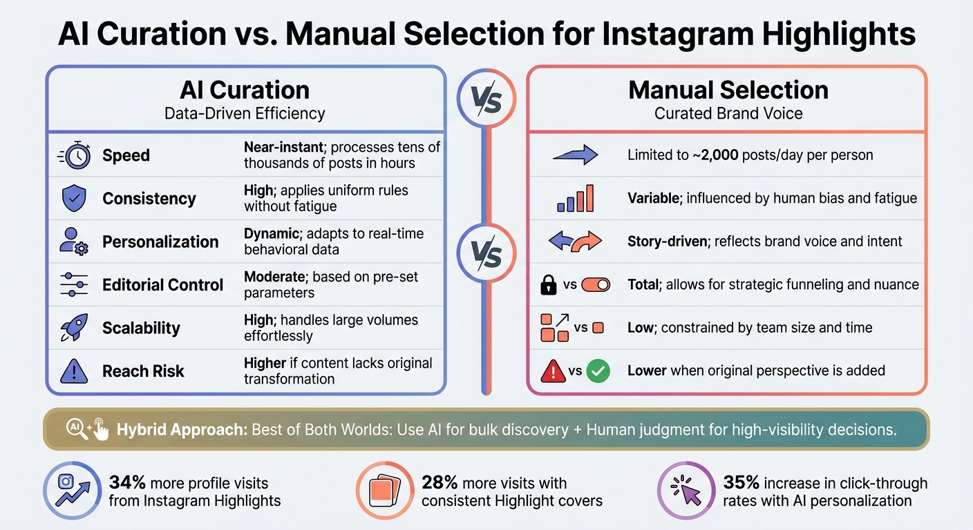 AI Curation vs. Manual Selection for Instagram Highlights