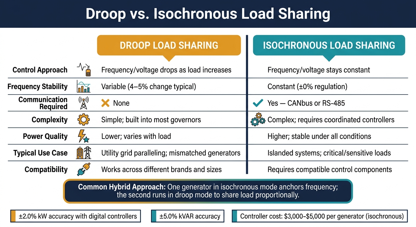 Droop vs. Isochronous Load Sharing: Key Differences Explained