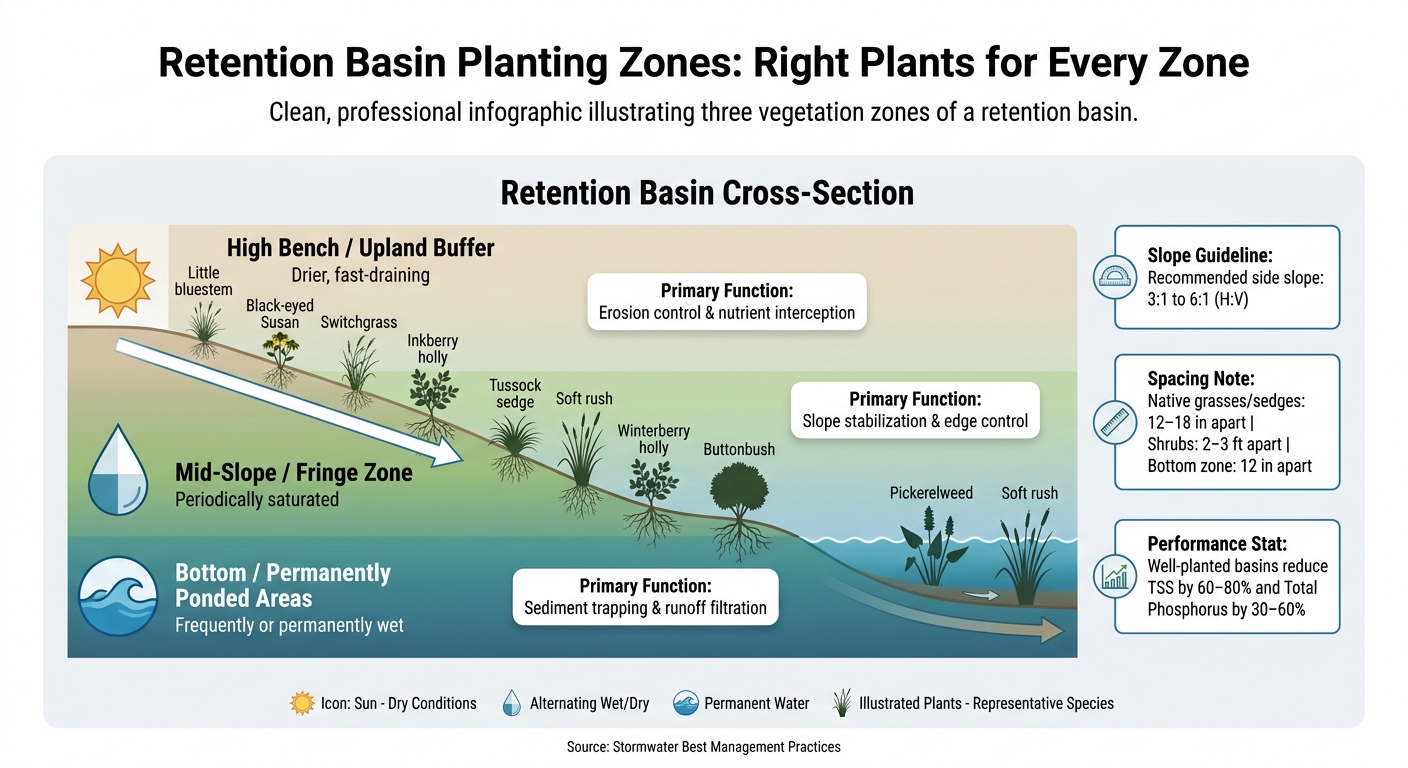 Retention Basin Planting Zones: Right Plants for Every Zone
