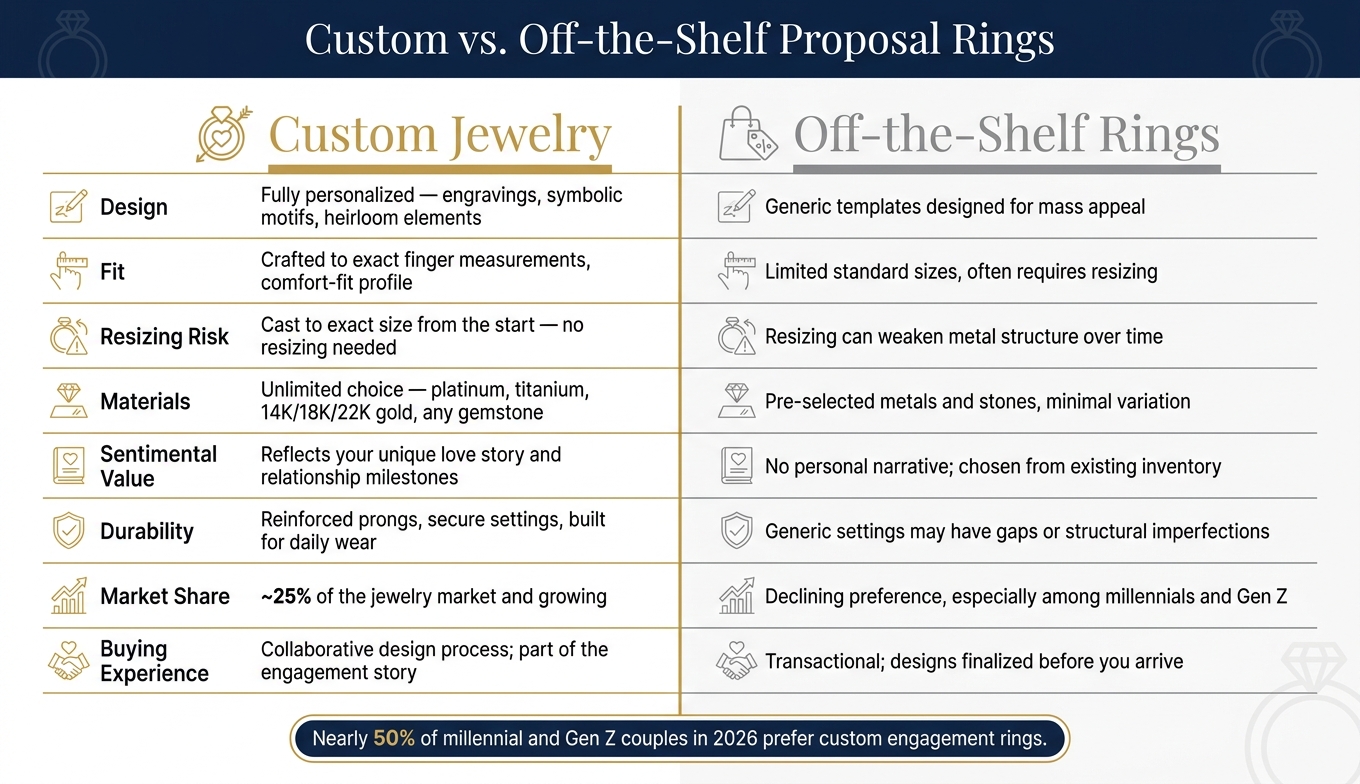 Custom vs. Off-the-Shelf Proposal Rings: Key Differences