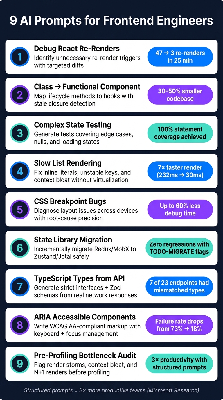 9 AI Prompts for Frontend Engineers: What Each Prompt Solves