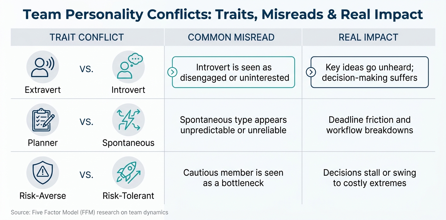 Team Personality Conflicts: Traits, Misreads & Real Impact