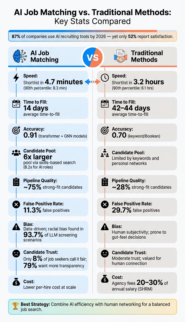 AI Job Matching vs. Traditional Methods: Key Stats Compared