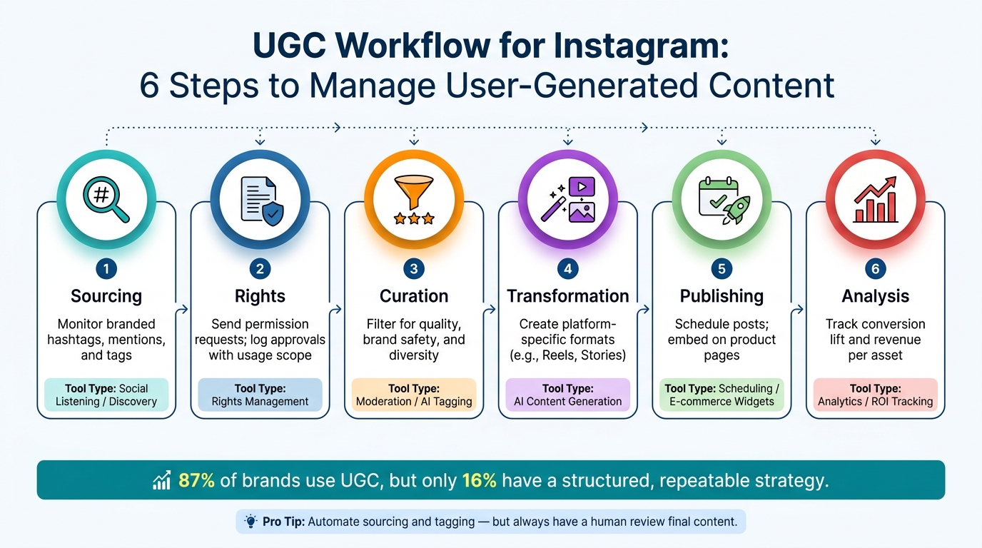 UGC Workflow for Instagram: 6 Steps to Manage User-Generated Content