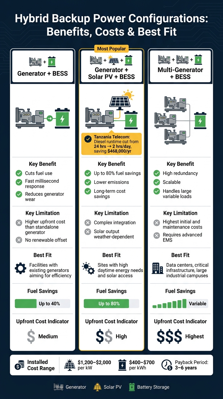 Hybrid Backup Power Configurations: Benefits, Costs & Best Fit