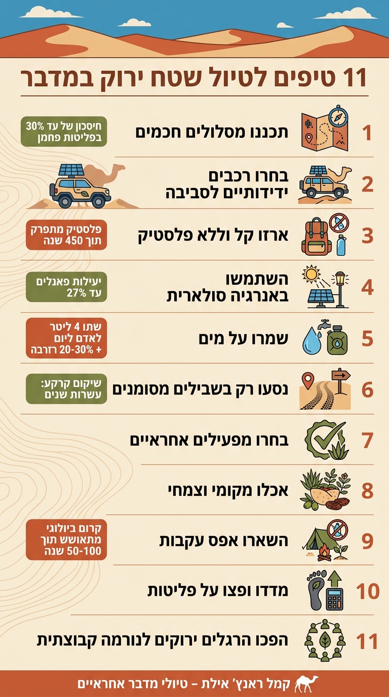 11 טיפים לטיול שטח ירוק במדבר – המדריך המלא