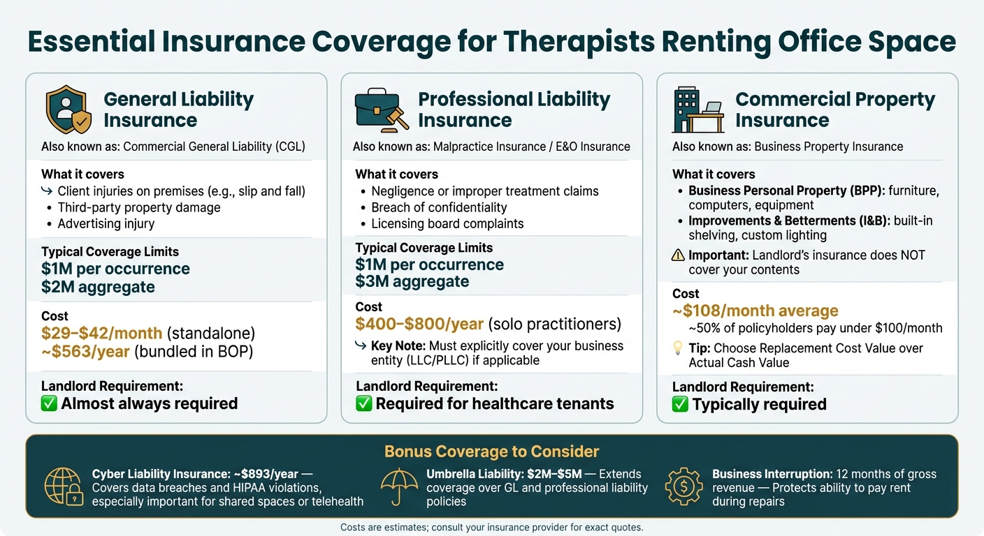 Insurance Requirements for Therapists Renting Office Space