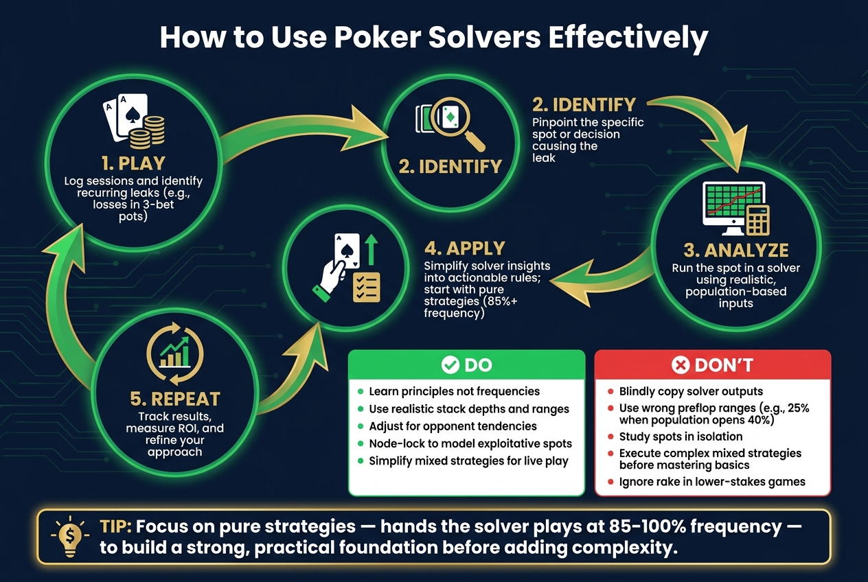 How to Use Poker Solvers Effectively: A Closed-Loop Study System